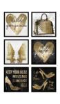 Heinner Set 6 tablouri decorative Gold Heart (HR-S6STKO21) - emida