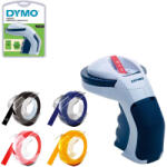 DYMO Set aparat de etichetat manual DYMO Omega cu 3 benzi embosabile suplimentare rosie, galbena si albastra pentru etichete 3D si organizare acasa, la birou si in atelier DY13574TRC (13574TRC)