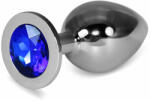 Orion Rosebud Classic Metal Plug L Dark Blue - Dop Anal Metalic Mare, de Lux, 10 cm