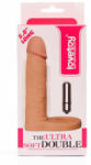 Orion Ultra Soft Double 1 - Strap-on realist, cu vibrații, 14.7 cm