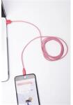 Kikkerland US113-RD-EU textilborítású Lightning piros-fehér kábel (US113-RD-EU) - bestbyte