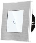 Luxion Intrerupator Simplu Cap Scara cu Touch din Sticla si Rama de Aluminiu LUXION, RF433 (LX-MT-R102A-W)