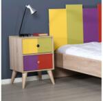 Adore Furniture Éjjeliszekrény 66x44 cm barna/színes AD0038 (AD0038)