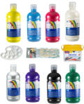 MILAN Set pictura Milan, tempera 500 ml, 8 bucati - diverse culori, vas pentru apa , paleta pictura , pensoane (setmilan500)