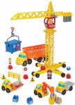 Ecoiffier Joc de construit Constructori cu macara Publics Works Crane Abrick Ecoiffier cu 5 mașinuțe și 2 figurine de la 3 ani (ECO2999)