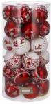 SPRINGOS Set de 30 de globuri de Crăciun, 7 cm, alb-roșu (CA0150)