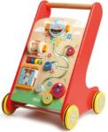 Bigjigs Toys Premergator din lemn pentru copii Bigjigs - Cu activitari, rosu (T0214)