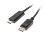 BlackBird Kábel Displayport 1.1 male to HDMI-A male passzív 2m, Fekete BH1308 (BH1308)