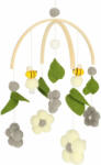 Kik Gyermekágy körhinta plüss medálok virágok szürke (KX4590_1)