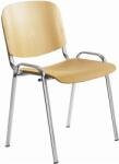  Tárgyalószék, fa ülőlappal, krómozott lábbal, 1120 LC (1120 LC BÜKK) - kellekanyagonline