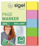 Sigel Jelölőcímke, papír, 5x40 lap, 12x50 mm, SIGEL Brilliant Mini , vegyes szín (HN625) - kellekanyagonline