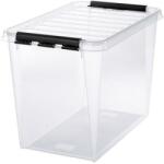 SMARTSTORE Műanyag tárolódoboz, 61 liter, fekete fogantyúkkal, SMARTSTORE Classic 65 , átlátszó (3477070) - kellekanyagonline