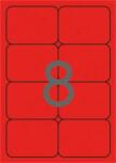 APLI Etikett, 99, 1x67, 7 mm, színes, kerekített sarkú, APLI, neon piros, 160 etikett/csomag (02876)