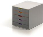DURABLE Irattároló, műanyag, 5 fiókos, DURABLE VARICOLOR® 5 , szürke (760527) - kellekanyagonline