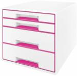 LEITZ Irattároló, műanyag, 4 fiókos, LEITZ Wow Cube , fehér/rózsaszín (52132023) - kellekanyagonline