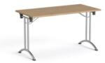 MAYAH Összecsukható tárgyalóasztal, behajtható fémlábakkal, 130x65 cm, MAYAH Freedom SV-93 , kőris (SV-93/ IBXA93K) - kellekanyagonline