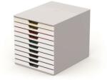 DURABLE Irattároló, műanyag, 10 fiókos, DURABLE VARICOLOR® 10 , fehér (763027) - kellekanyagonline