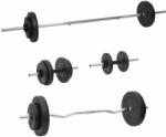 vidaXL egykezes és kétkezes súlyzók súlytárcsákkal 60 kg (3145027)