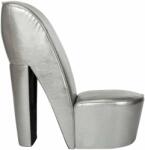 vidaXL Ezüstszínű magas sarkú cipő formájú műbőr szék (248649) - pepita