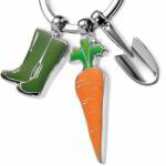 TROIKA Garden Love kulcstartó - Narancssárga/ezüst (KR14-23/CH)