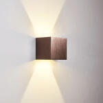  Kültéri fali LED lámpa 12W sötétbarna IP65 vízálló 3000K meleg fényű (1003-2-BRUSHED-BROWN-3000K)