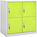 vidaXL 2 db világosszürke-zöld acél zárható szekrény 90x45x92, 5 cm (3095226)