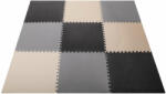 KIK Szivacs puzzle szőnyeg 9db (180x180cm) - szürke/krém/gafit (KX5154)