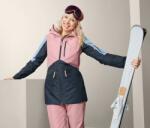 Tchibo Női sí- és snowboard kabát, rózsaszín/kék Rózsaszín-szürke-világoskék colorblocking minta, rózsaszín bélés 36