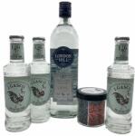 London Hill gin - J. Gasco Dry Bitter gintonic négy fajta fűszerrel (0, 7L / 40% + 3x0, 2L + 25g) - ginnet
