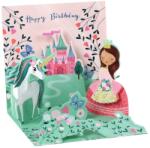  Popshots képeslap, mini, Happy Birthday, hercegnő unikornissal (TR314)