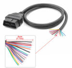  Szerelhető OBD2 kábel 16pin csatlakozó 100cm - male (AD000096)
