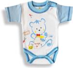 Baby´s Wear Baba body - rövid ujjú GREEDY BEAR, kék és fehér Méret: 62 (2-4hó)