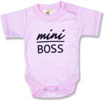 Baby´s Wear Baba body, rövid ujjú - Mini Boss, rózsaszín Méret: 86 (12-18hó)