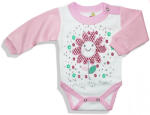 Baby´s Wear Baba body - FLOWER, rózsaszín és fehér Méret: 92 (18-24hó)