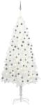 vidaXL Fehér műkarácsonyfa LED fényekkel és gömb szettel 240 cm (3077722)