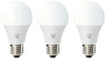 Nedis Set 3 becuri LED smart Nedis, 9 W, 800 lm, 2700-6500 K, Wi-Fi, E27, lumina variabila (WIFILW33WTE27)
