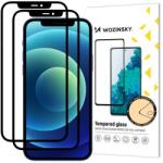 Wozinsky Folie de protectie Ecran WZK pentru Apple iPhone 12 / 12 Pro, Sticla securizata, Full Glue, Set 2 bucati, Case Friendly, Neagra