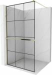 Mexen Kioto+ Walk-in Zuhanyfal - 100x200 cm - 8 mm Üveg - Fekete/Arany (5907709177383)