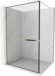 Mexen Kioto+ Walk-in Zuhanyfal - 130x200 cm - 8 mm Biztonsági Üveg - Fekete-Arany (5907709177642)