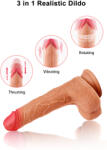 Paloqueth Realistic Dildo Vibrator with with 5 Shocks & Rotations Skin Vibrator