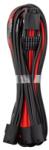 CableMod Cablu prelungitor CableMod PRO ModMesh 12VHPWR StealthSense , 3x8-pini PCI-e, 45cm, black/red, CM-PCAB-16P3-N45KKR-5PK-R-SS