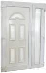  Temze Kétszárnyas bejárati ajtó, 138x208 cm, 5 üveges, műanyag, fehér (pepita-3263077)