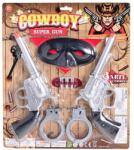 MIKRO Pistoale cowboy 2 buc cu cătușe și mască (MI75274)