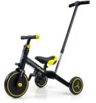 Milly Mally - Gyerek háromkerekű bicikli 4az1-ben Optimus Plus tolókarral black