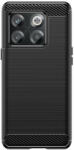 OnePlus 10T / Ace Pro, Szilikon tok, közepesen ütésálló, szálcsiszolt, karbon minta, fekete - tok-shop