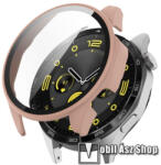 Huawei Watch GT 4 46mm, Okosóra műanyag védőtok, 9H üvegfólia, Rózsaszín