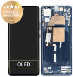 Motorola Edge 30 Fusion - LCD Kijelző + Érintőüveg + Keret (Neptune Blue) - 5D68C21190 Genuine Service Pack