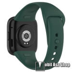  Okosóra szíj - szilikon - 121mm + 98mm hosszú - SÖTÉTZÖLD - Xiaomi Mi Watch Lite 3 / Redmi Watch 3 / Redmi Band 3