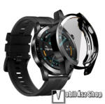 Huawei Watch GT 2 46mm, Okosóra szilikon védőtok, előlapvédős, Fekete