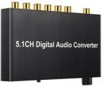  192 kHz-es DAC 5.1 csatornás digitális audio konverter dekóder koaxiális toslink 2, 0 csatornás analóg 3, 5 mm-es jack kimenethez hangerőszabályzóval